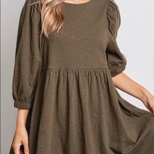 Olive Baby Doll Dress
